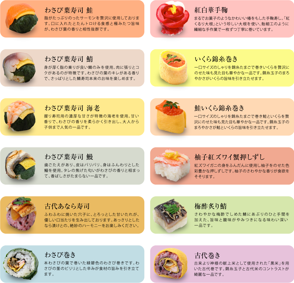会社案内 手鞠わさび葉寿し うめもり 会社案内 手鞠わさび葉寿し うめもり